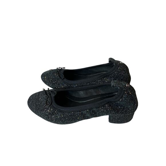 Yosi Samra Glitter Block Heel Metallic Shoes Size 10 Black - Picture 6 of 10